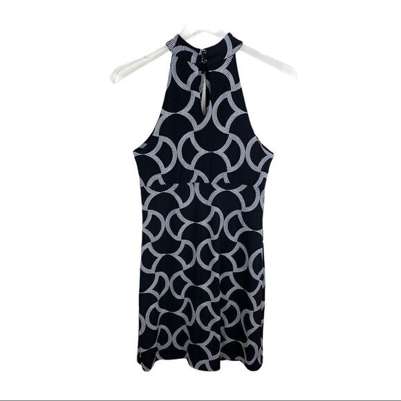 International Concepts B/W Mod Geometric Print Halter Dress Size S‎ - Picture 1 of 9